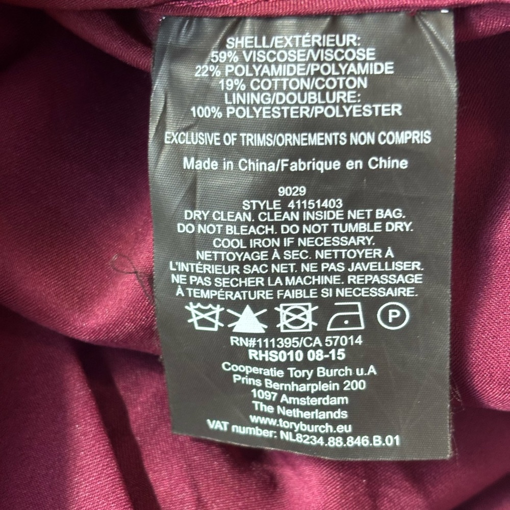 Tory Burch Burgundy Lace Midi Dress - Picture 5 of 5